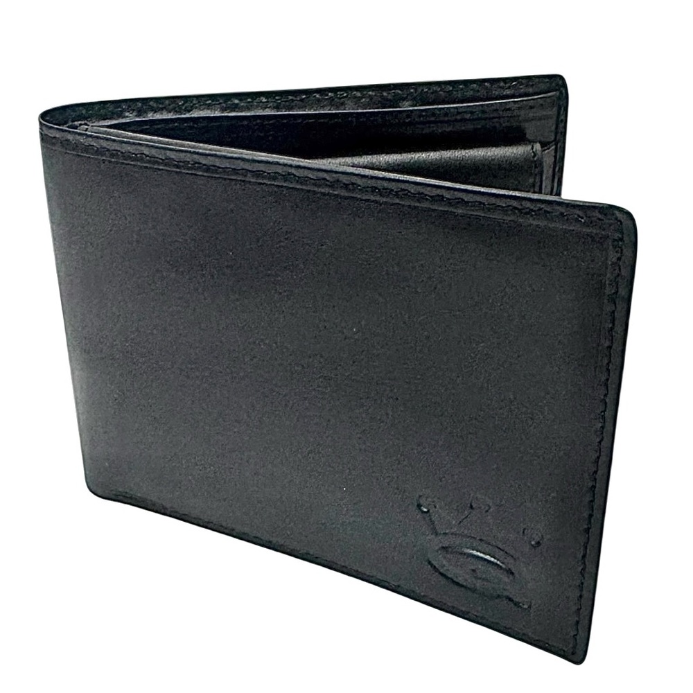 Save The Queen Men’s Black Leather Bifold Wallet Coin Holder Cash Credit Card